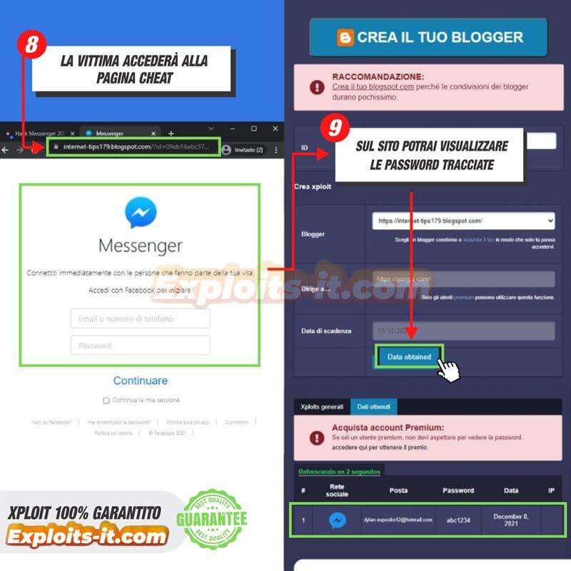 hackerare i passaggi di messenger